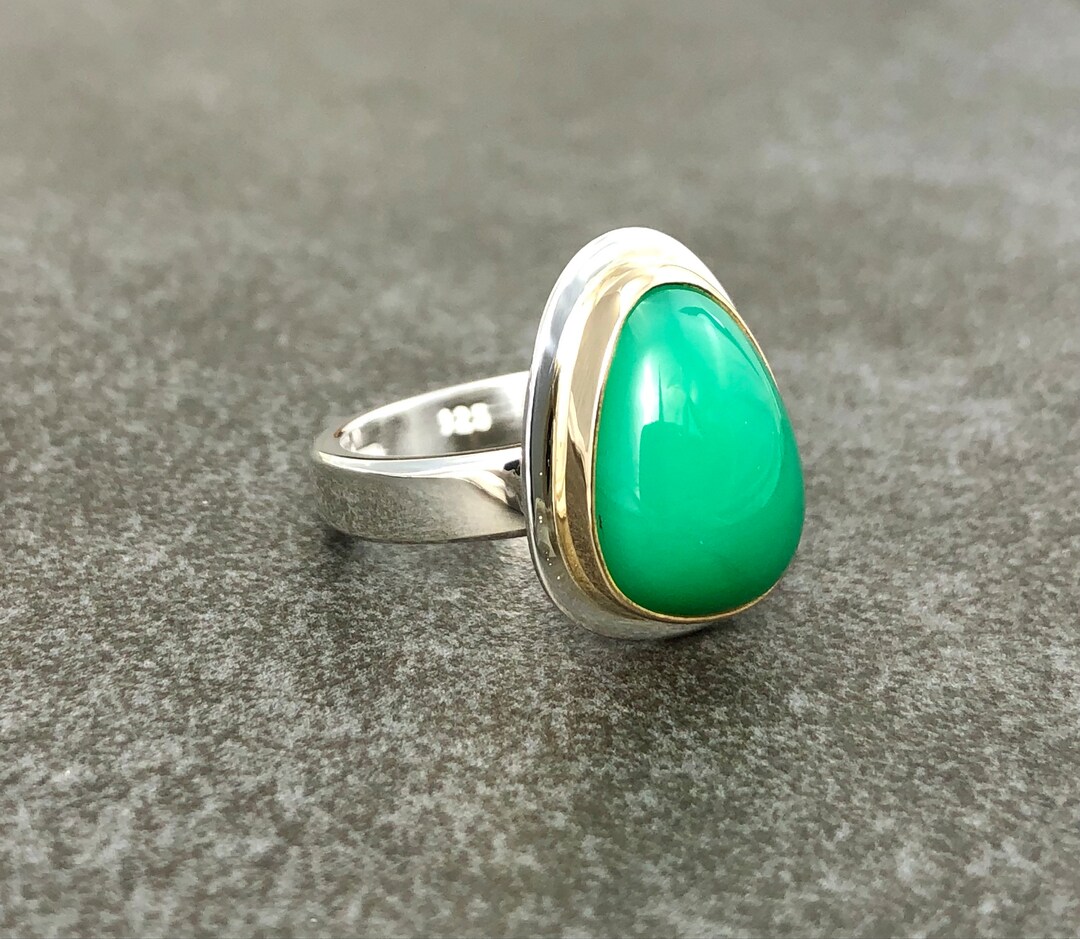 Lahana Green Chrysoprase and Sterling Silver Statement Ring main image 0
