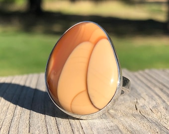 Bruneau Jasper Statement Ring. Fine Jasper Ring. Size 8.5 US. Picture Jasper Ring. Custom Statement Rings. Custom gift ideas. Earth bling.