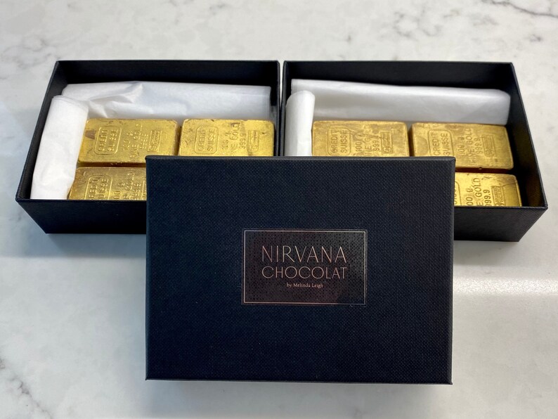 Four Gold Bullion Chocolate Bars boxed Etsy UK