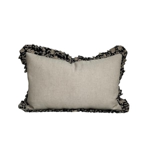 Lumbar pillow with fringe, vintage, boho pillow, neutral