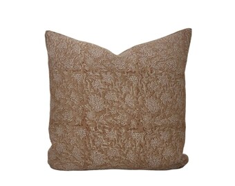 Floral Block Print Pillow Cover