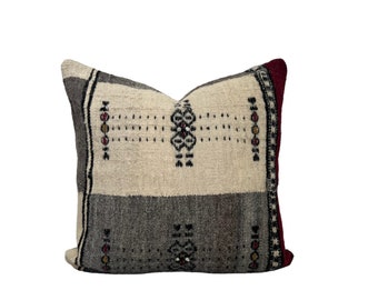 African Fulani Pillow Cover, Wool Pillow