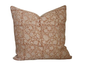 Floral Block Print Pillow Cover