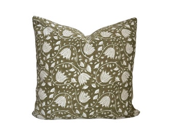 Floral Block Print Pillow Cover