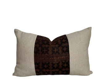 Lumbar pillow, vintage, boho pillow, neutral