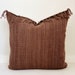 Hmong Pillow Cover with fringe, Cotton, Modern Farmhouse, Boho, Brown