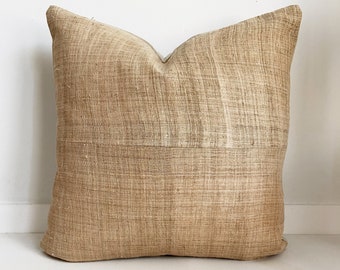 RESERVED, Hmong, Hemp Pillow Cover, Natural Colored, Neutral, SKU 124