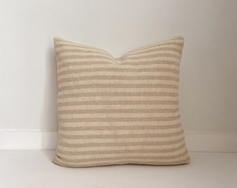 Striped Neutral Pillow, Boho Pillow, Modern Farmhouse