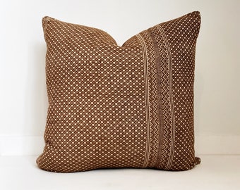 Chinese Wedding Blanket Pillow Cover, Embroidered, Tan