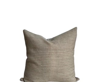 Ivory Wool Pillow Cover, Striped, Neutral