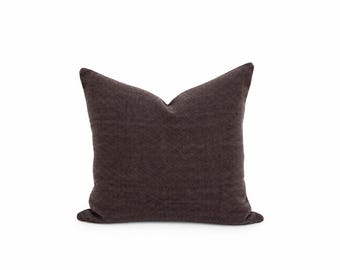 Brown Hmong Pillow Cover, Embroidered