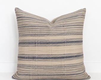 Vintage Hmong Striped Pillow Cover, Modern Farmhouse, Boho