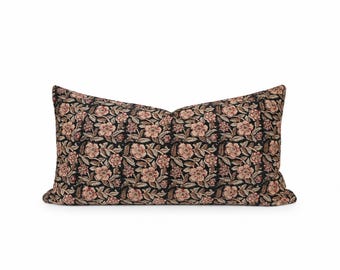 Floral Block Print Pillow Cover, King Size, Custom Size