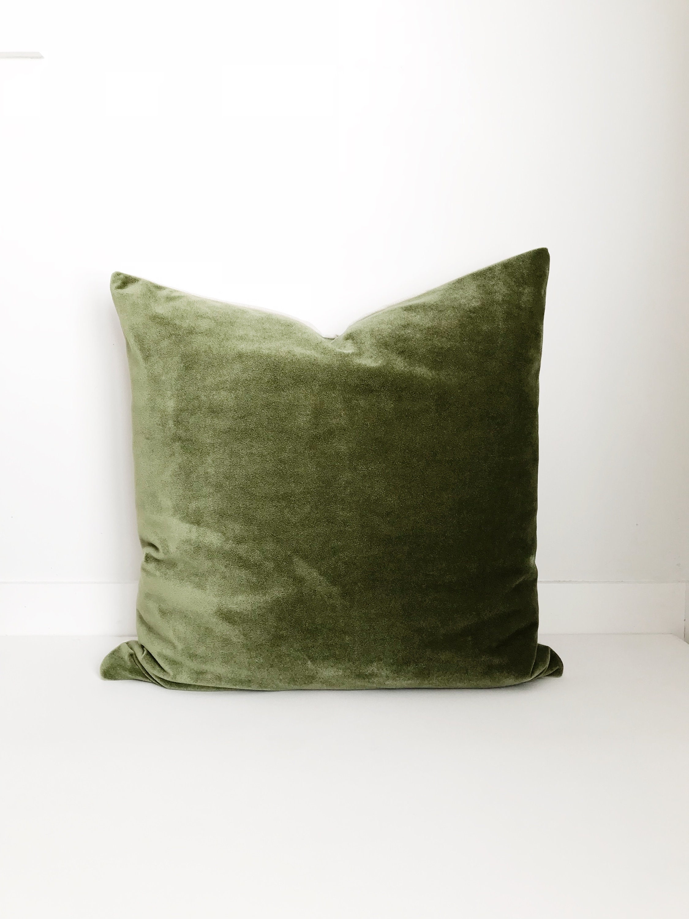 Boho Pillow Velvet Pillow Cover Olive Green Pillow Pillow Covers