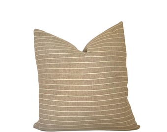 Striped Linen Pillow Cover, Modern Farmhouse