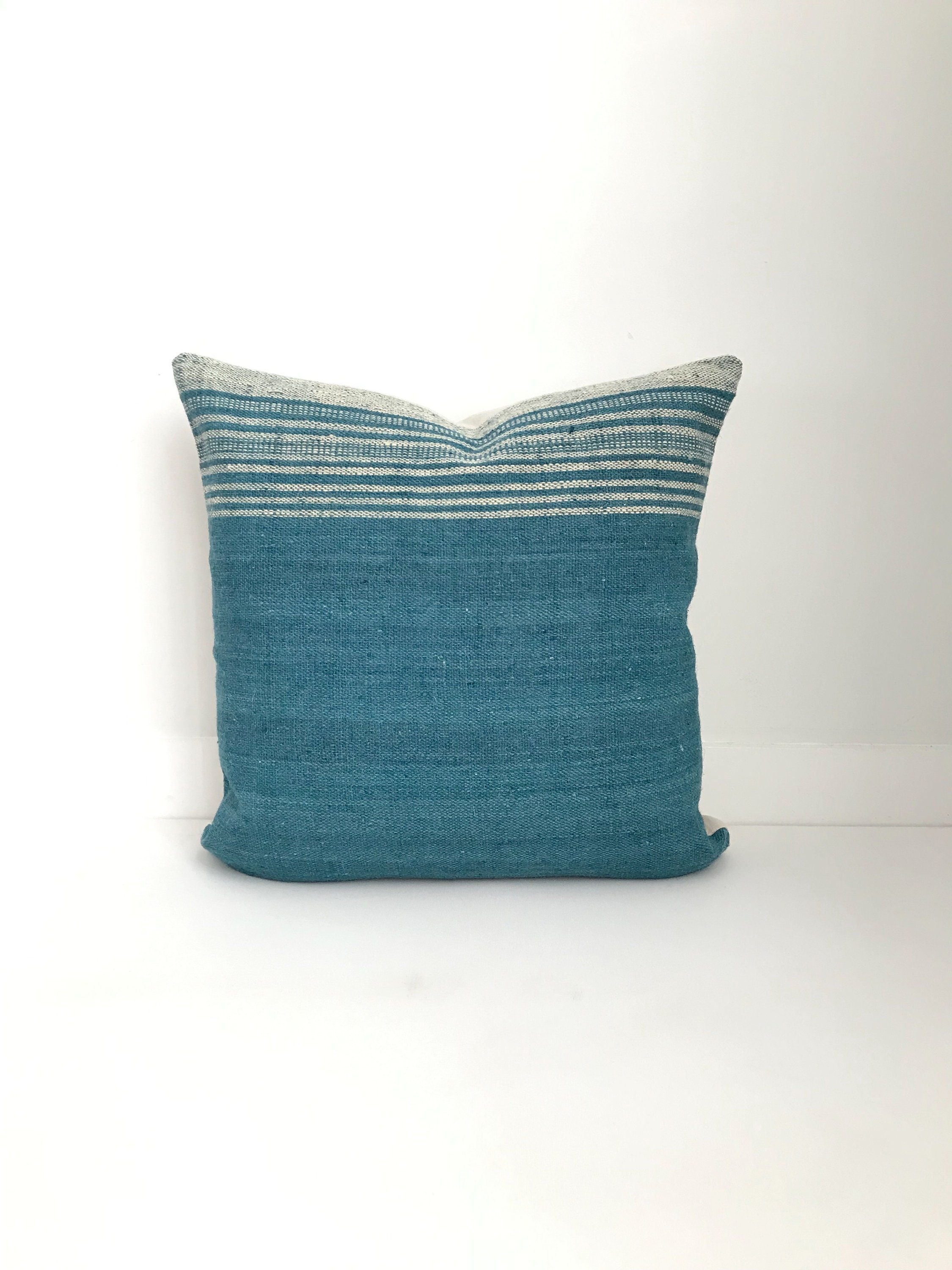 teal boho pillow