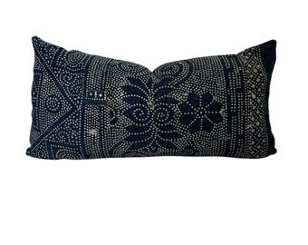 Chinese Batik Pillow Cover, Vintage