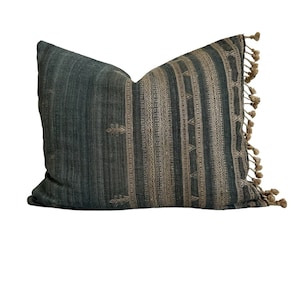 Indian Pillow Cover with Fringe, Modern Farmhouse