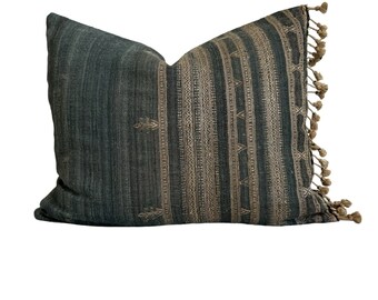 Indian Pillow Cover with Fringe, Modern Farmhouse