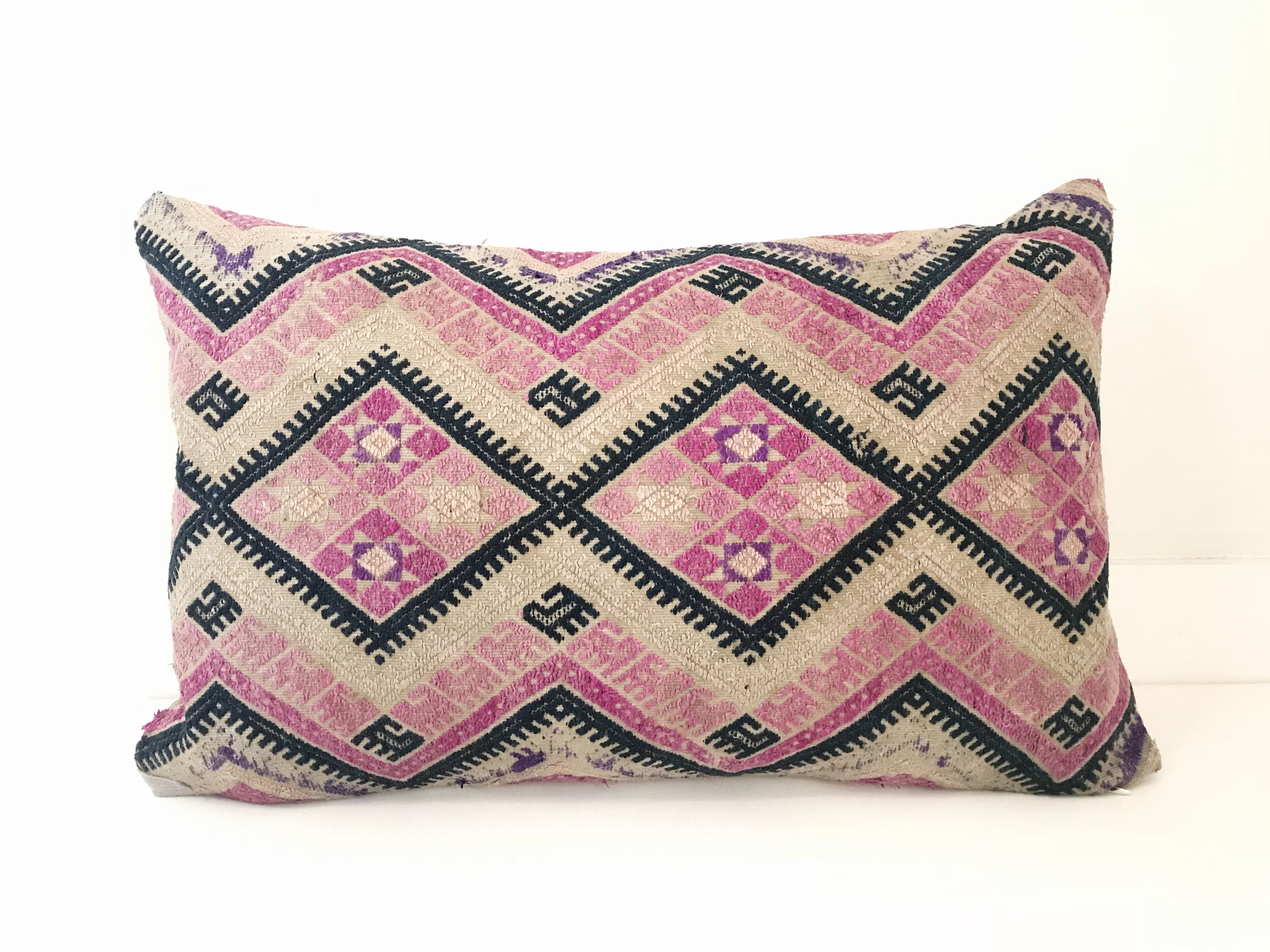 Boho Pillow Chinese Wedding Pillow Lumbar Pillow Embroidered