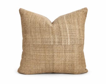Hmong, Hemp Pillow Cover, Natural Colored, Neutral