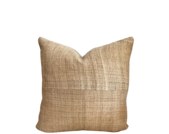 Hmong, Hemp Pillow Cover, Natural Colored, Neutral, SKU 124