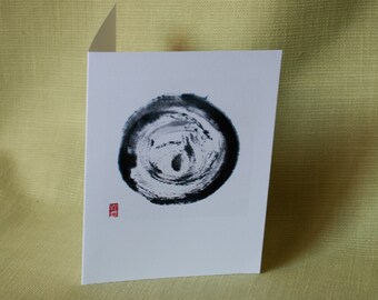 Card: "Cosmos", Japanese ink drawing, sumi-e