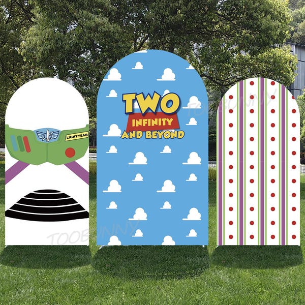 Two Infinity and Beyond Double-Sided Backdrop Arch Cover Custom Name