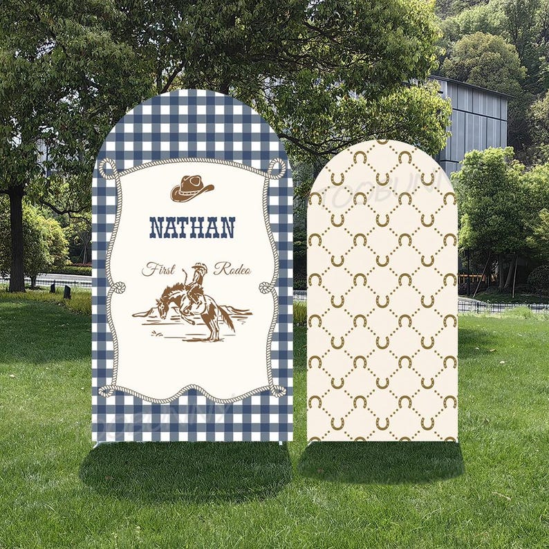Rodeo Rope Blue First Rodeo Arch Backdrop Cover Custom Name Cowboy Party Decor - Etsy