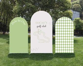 Hole-in-One Celebration Arch Backdrop | Double-Sided Golf Course Cover | Custom Par & Birdie Theme Decor | Fast Shipping