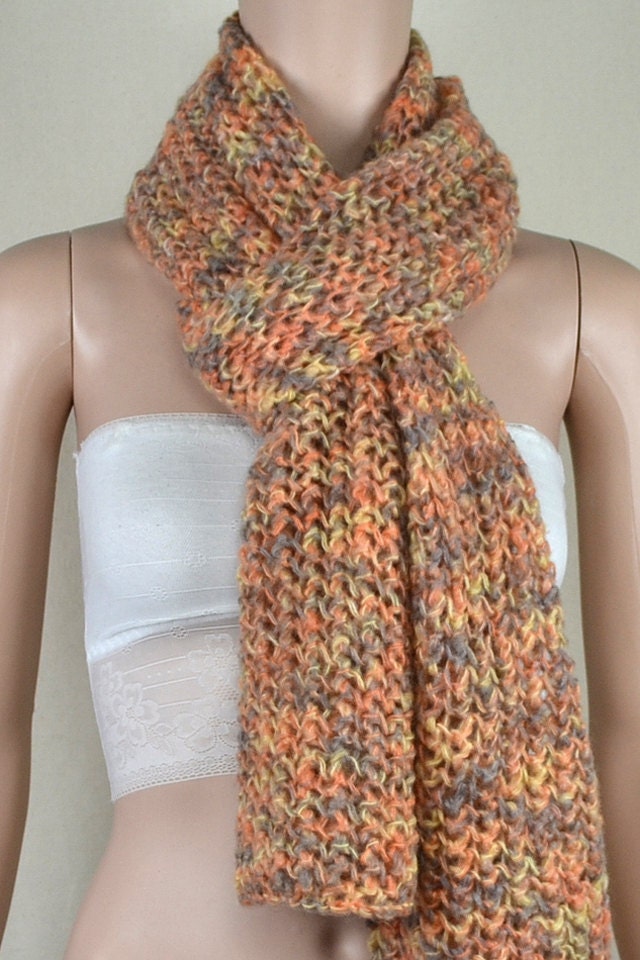 Mohair knit scarf wool handmade scarves thick warm winter Etsy