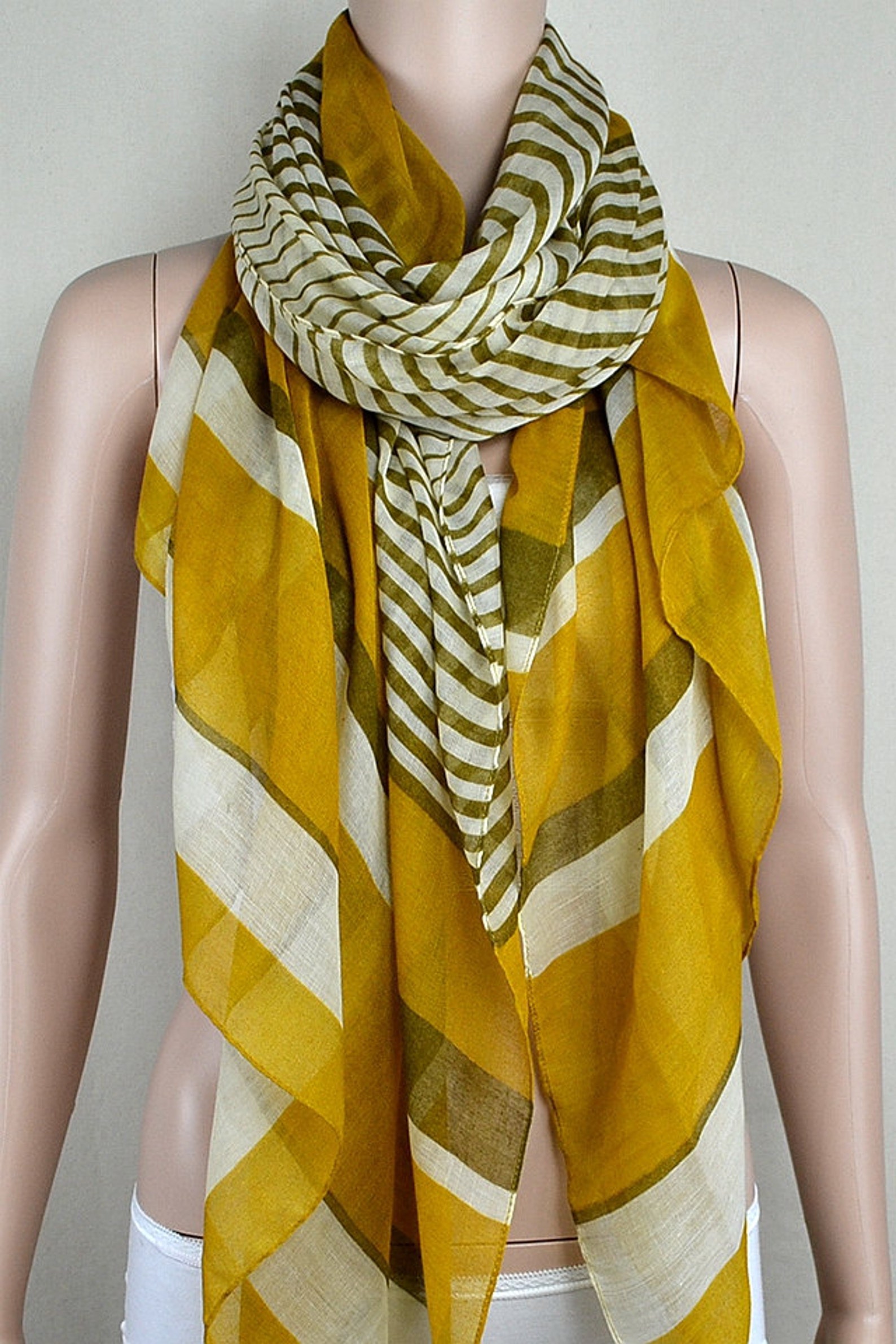 Cotton scarf color stripe printed scarf scarf shawl Etsy