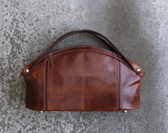 Personalized Leather Handbag: Top Handle Shoulder Bag, Gifts For Her