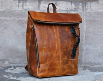 Personalisierte Herren handgemachte echte Leder Rucksack Rucksack Laptop Schulter Vintage Reisetasche Weihnachtsgeschenk für ihn