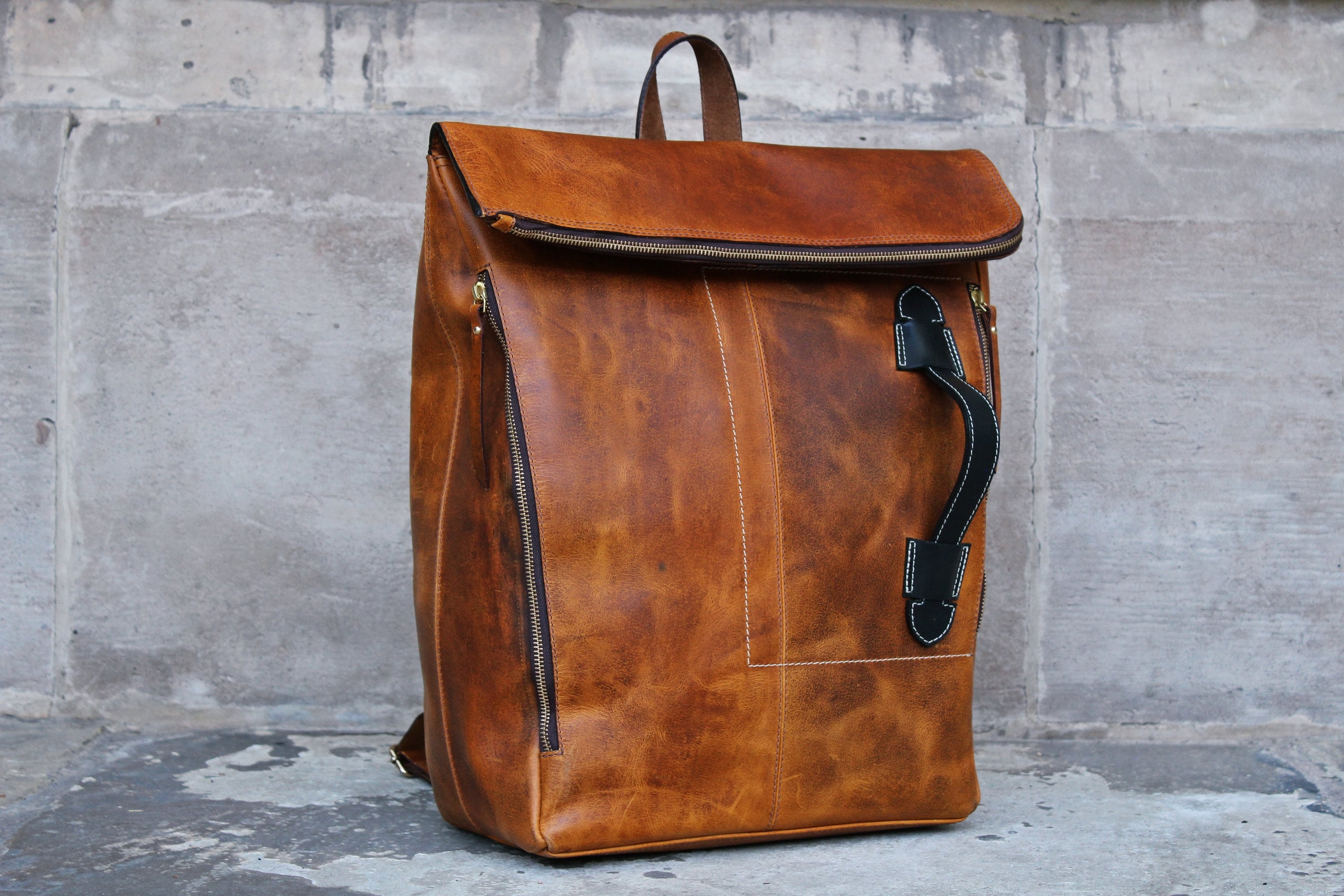 mens laptop backpack leather