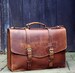 Personalised Real Leather Mens Briefcase Laptop Bag Messenger Bag Office Shoulder Bag Gifts For Him Christmas gift /Brown 