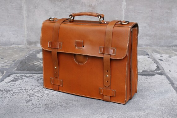real leather briefcase