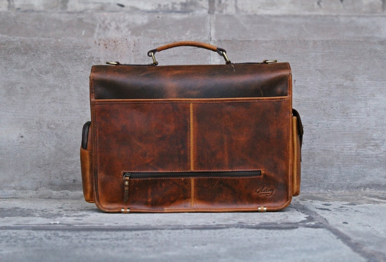 Personalised Real Leather Mens Briefcase Laptop Bag Messenger Etsy