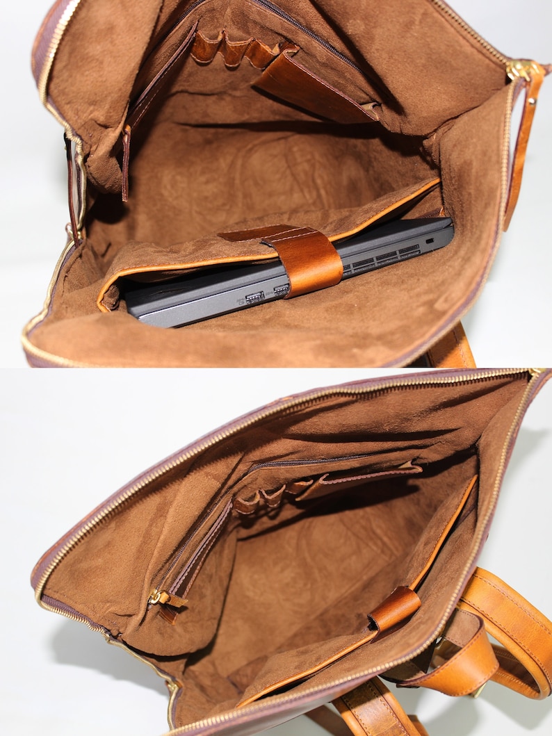 Personalised Mens Handmade Real Leather Backpack Rucksack | Etsy