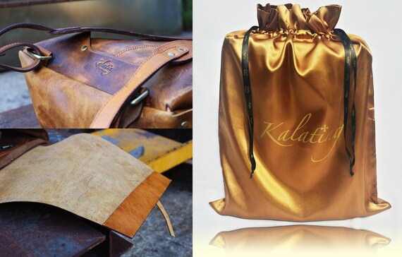 personalised leather rucksack