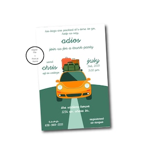 Trunk Party - Going Away to College Party - College Send Off Invitation - Off to College Digital Invitations - Print at Home - Printable