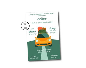 College Send Off Invitation: Trunk Party Farewell (Digital Download)