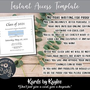 Girls High School Graduation Invitation or Announcement with Envelopes image 8