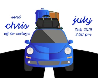 College Send Off Invitation: Trunk Party Digital Farewell (Printable)