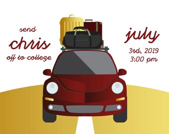 College Send Off Invitation: Trunk Party Farewell (Digital)
