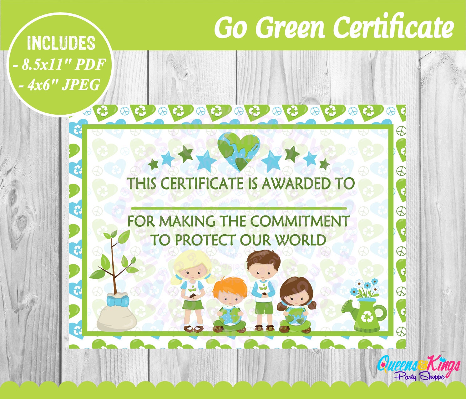 earth day certificate earth