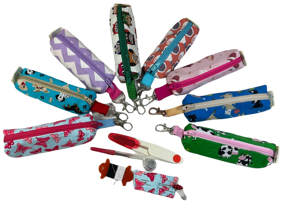 Mini Sewing Kit With Lanyard Clip,travel Mending Case, Keyring Needle