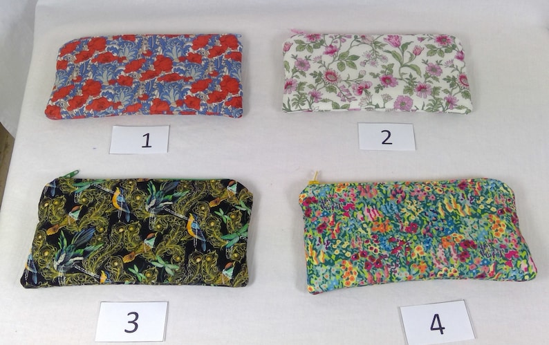 sunglasses holder privacy pouch Liberty floral zip case zipper case pencil pouch notions holder handbag organiser phone case