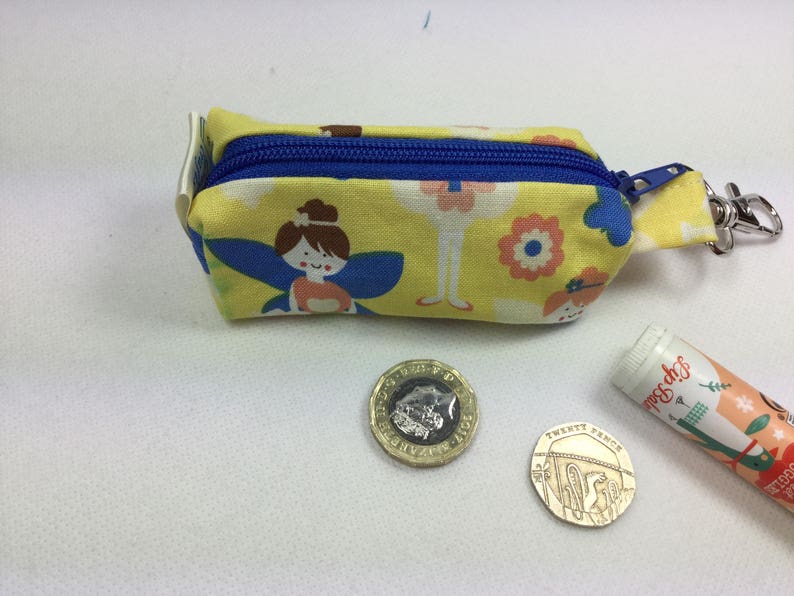 chapstick case Earbud case lipstick case Mini fairy zip case memory stick case lip balm case tooth fairy bag flash drive case