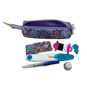 Liberty fabric Mini sewing kit, travel mending case, floral needle case, keychain sewing, sewing notions, stocking filler, ladies gift image 11